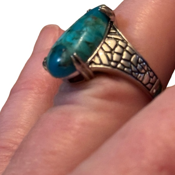 Stunning Sterling silver DK 925 turquoise high quality ring bali design - Picture 5 of 7